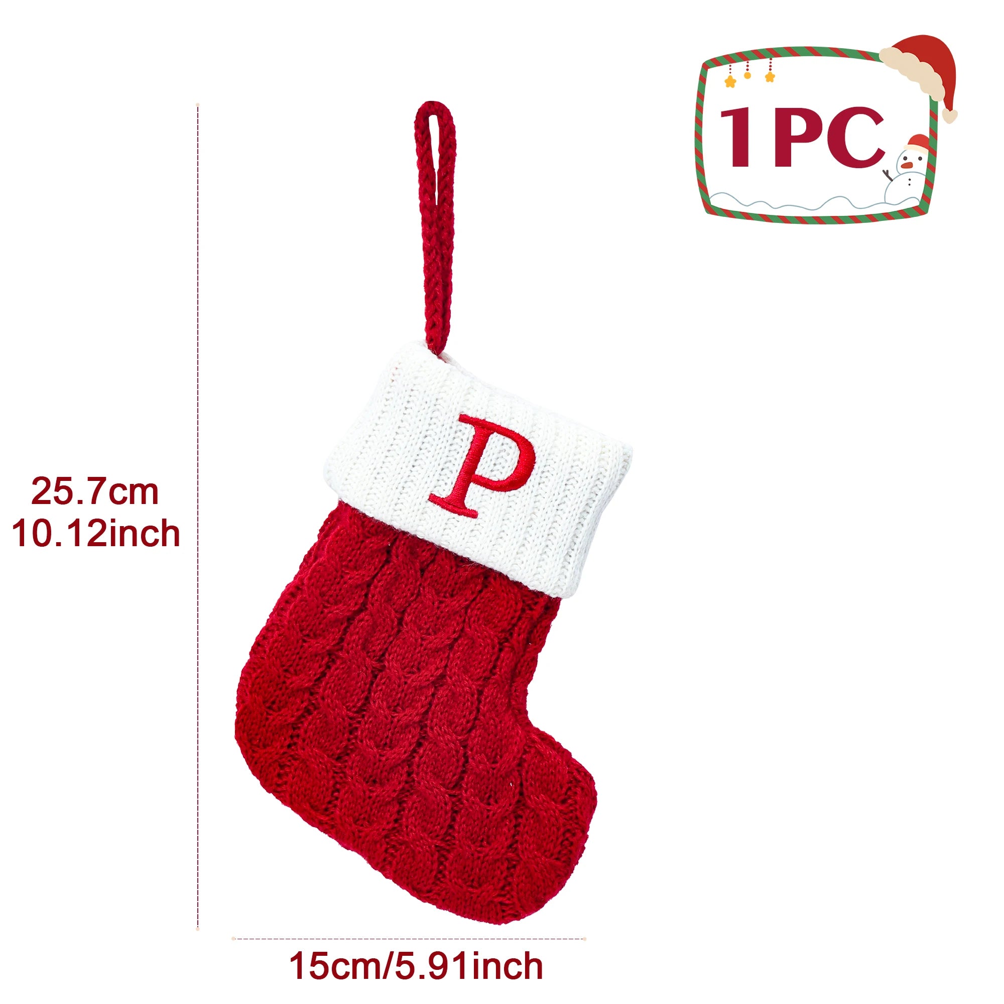 Calzini di Natale Maglia Fiocco di neve Lettera Calza Decorazione natalizia 2025 per la casa Ornamento dell'albero di Natale Regalo Navidad Natal 2026