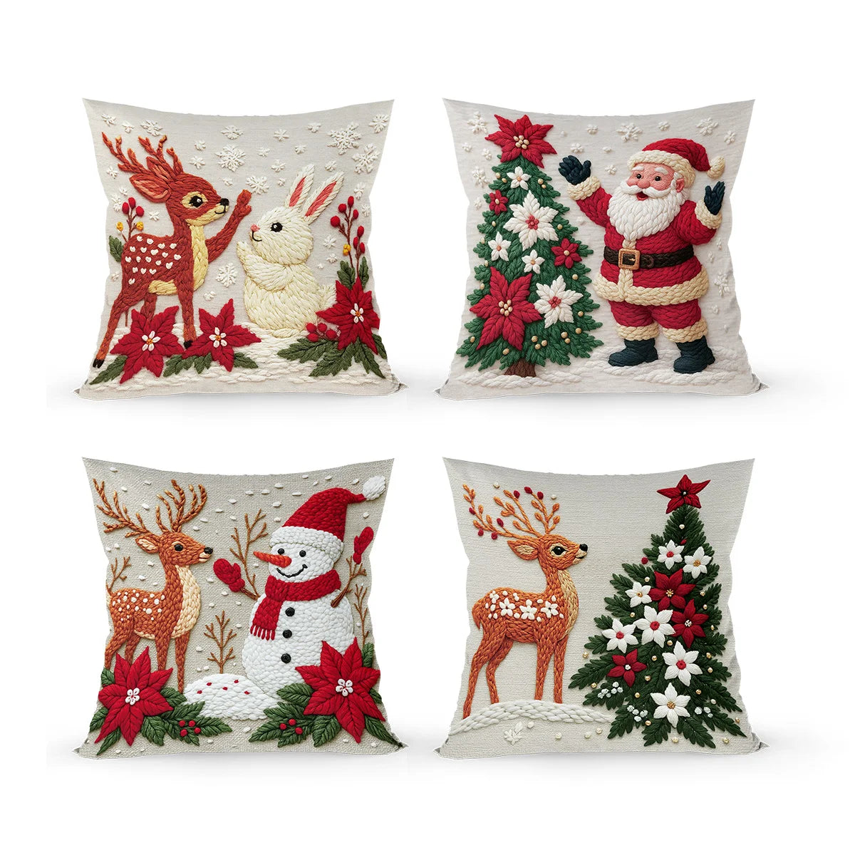 4 pezzi Buon Natale Copricuscino Decorazioni per la casa 2025 Ornamento di Natale Federa Natale Regali di Natale Regali di Capodanno 2026