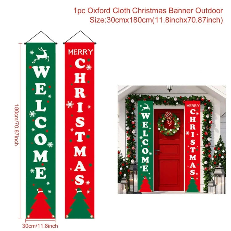 Banner per porta sospeso di Natale Decorazione di buon Natale per la casa 2025 Decorazione della porta di Natale Navidad Notal Noel Ornamento di Capodanno 2026