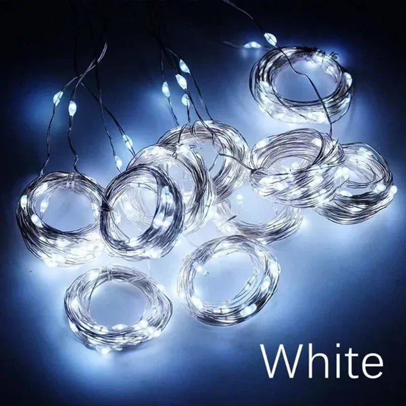 3M LED Curtain String Lights Fairy Decoration USB Holiday Garland Lamp 8 Mode per la casa Giardino Festa di Natale Capodanno Matrimonio