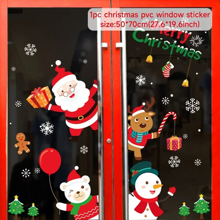 Adesivi per finestre da parete di Natale Sposare decorazioni natalizie per la casa 2024 Ornamenti natalizi Xmas Navidad Regalo Capodanno 2025