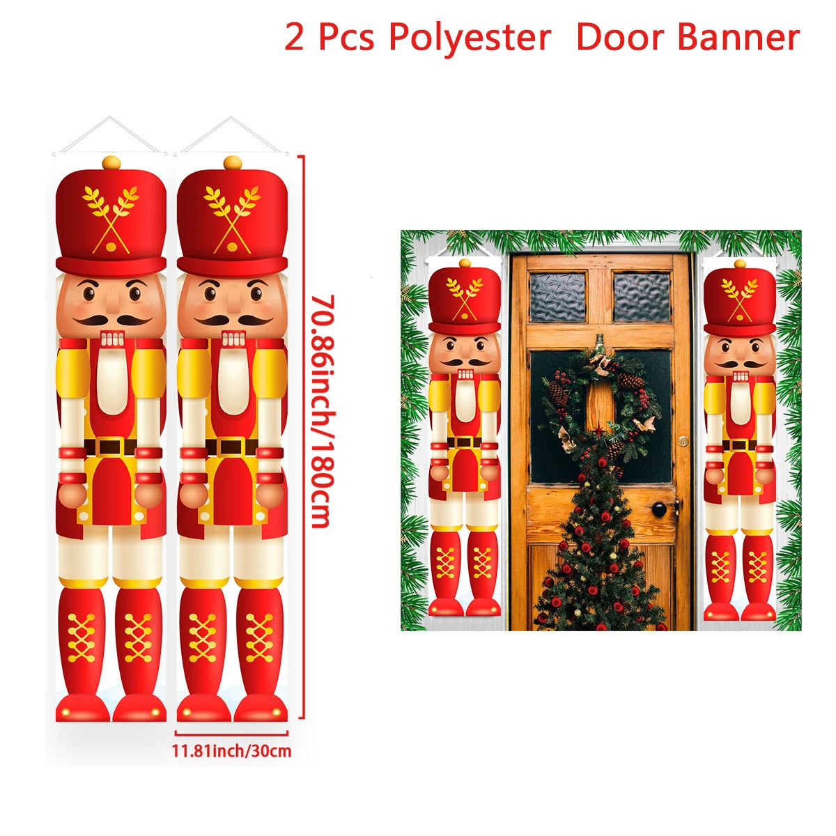Banner per porta sospeso di Natale Decorazione di buon Natale per la casa 2025 Decorazione della porta di Natale Navidad Notal Noel Ornamento di Capodanno 2026