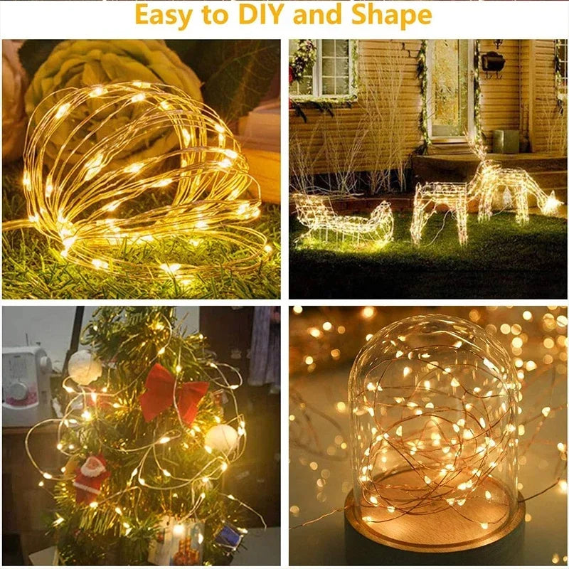 3M LED Curtain String Lights Fairy Decoration USB Holiday Garland Lamp 8 Mode per la casa Giardino Festa di Natale Capodanno Matrimonio