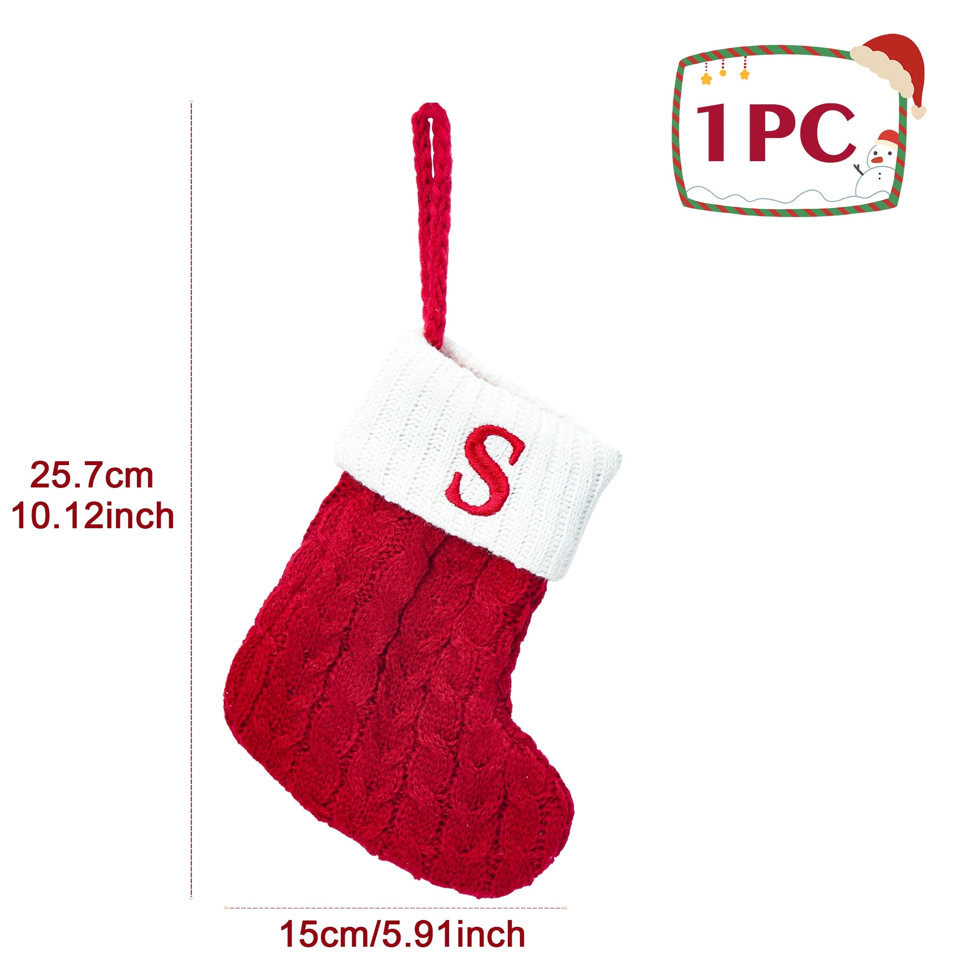 Calzini di Natale Maglia Fiocco di neve Lettera Calza Decorazione natalizia 2025 per la casa Ornamento dell'albero di Natale Regalo Navidad Natal 2026