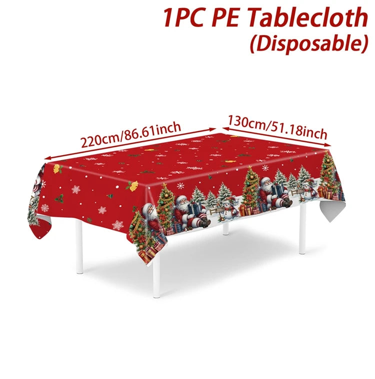 Natale Babbo Natale Tovaglia Buon Natale Decorazioni per la casa 2025 Navidad Noel Xmas Table Cover Happy New Year Gifts