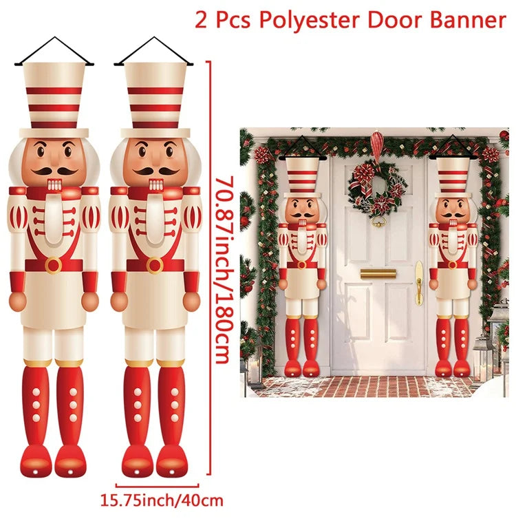 Banner per porta sospeso di Natale Decorazione di buon Natale per la casa 2025 Decorazione della porta di Natale Navidad Notal Noel Ornamento di Capodanno 2026
