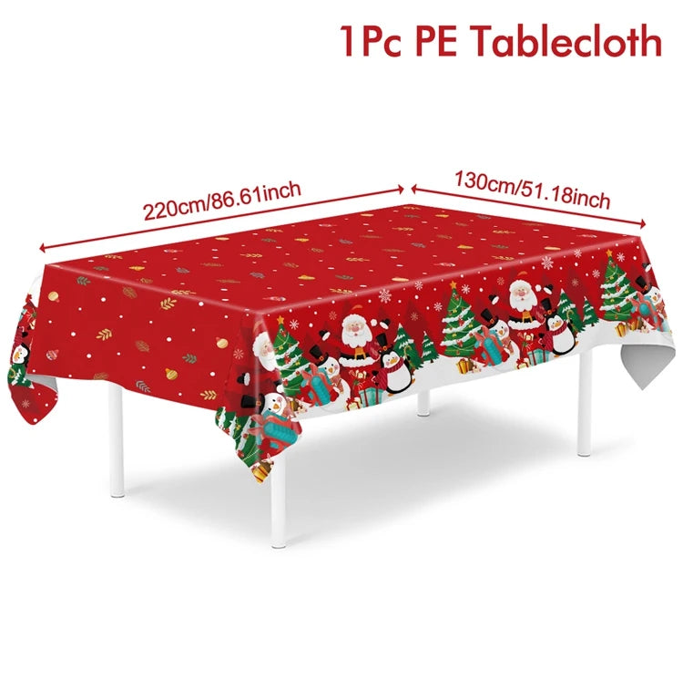 Natale Babbo Natale Tovaglia Buon Natale Decorazioni per la casa 2025 Navidad Noel Xmas Table Cover Happy New Year Gifts