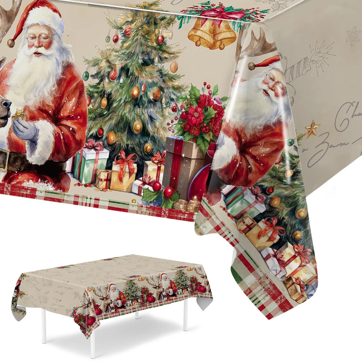 Natale Babbo Natale Tovaglia Buon Natale Decorazioni per la casa 2025 Navidad Noel Xmas Table Cover Happy New Year Gifts