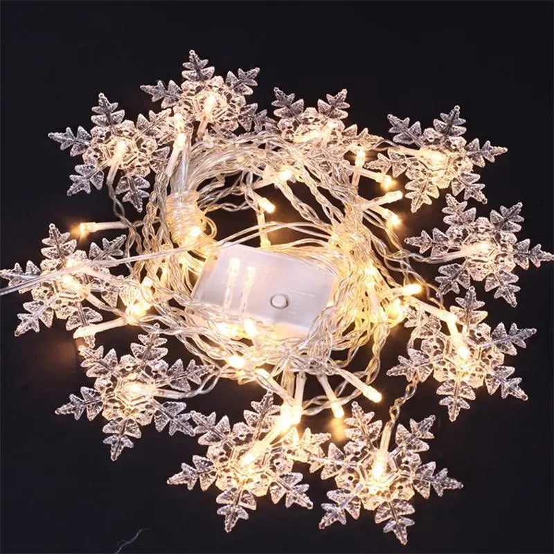 3.2M Fiocchi di neve di Natale LED Luci a stringa lampeggianti Fata Luci per tende impermeabili per feste di Natale Matrimonio Decorazione di Natale