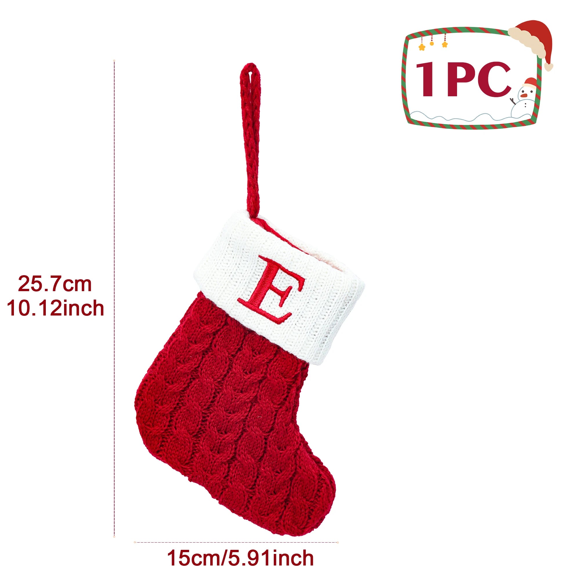 Calzini di Natale Maglia Fiocco di neve Lettera Calza Decorazione natalizia 2025 per la casa Ornamento dell'albero di Natale Regalo Navidad Natal 2026