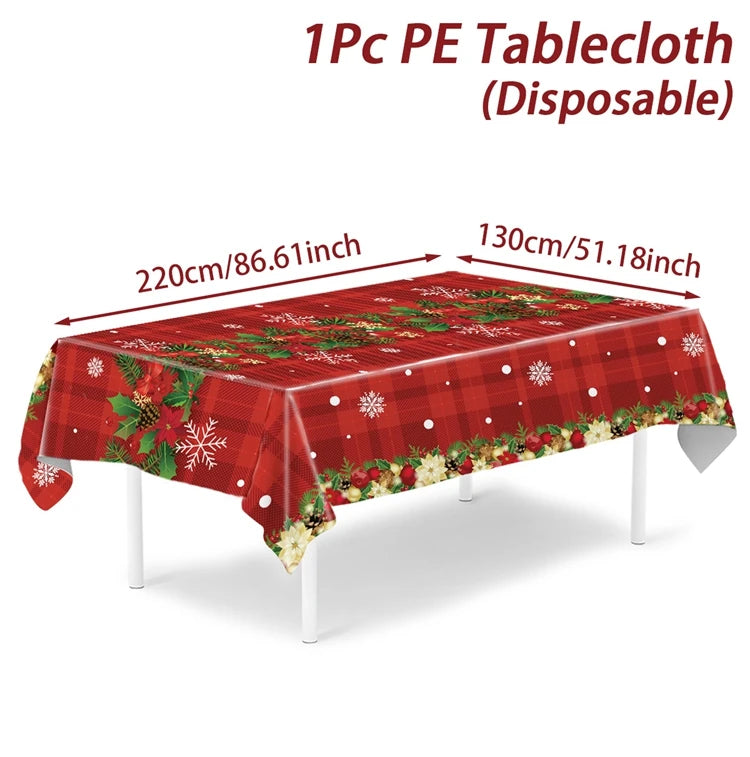 Natale Babbo Natale Tovaglia Buon Natale Decorazioni per la casa 2025 Navidad Noel Xmas Table Cover Happy New Year Gifts