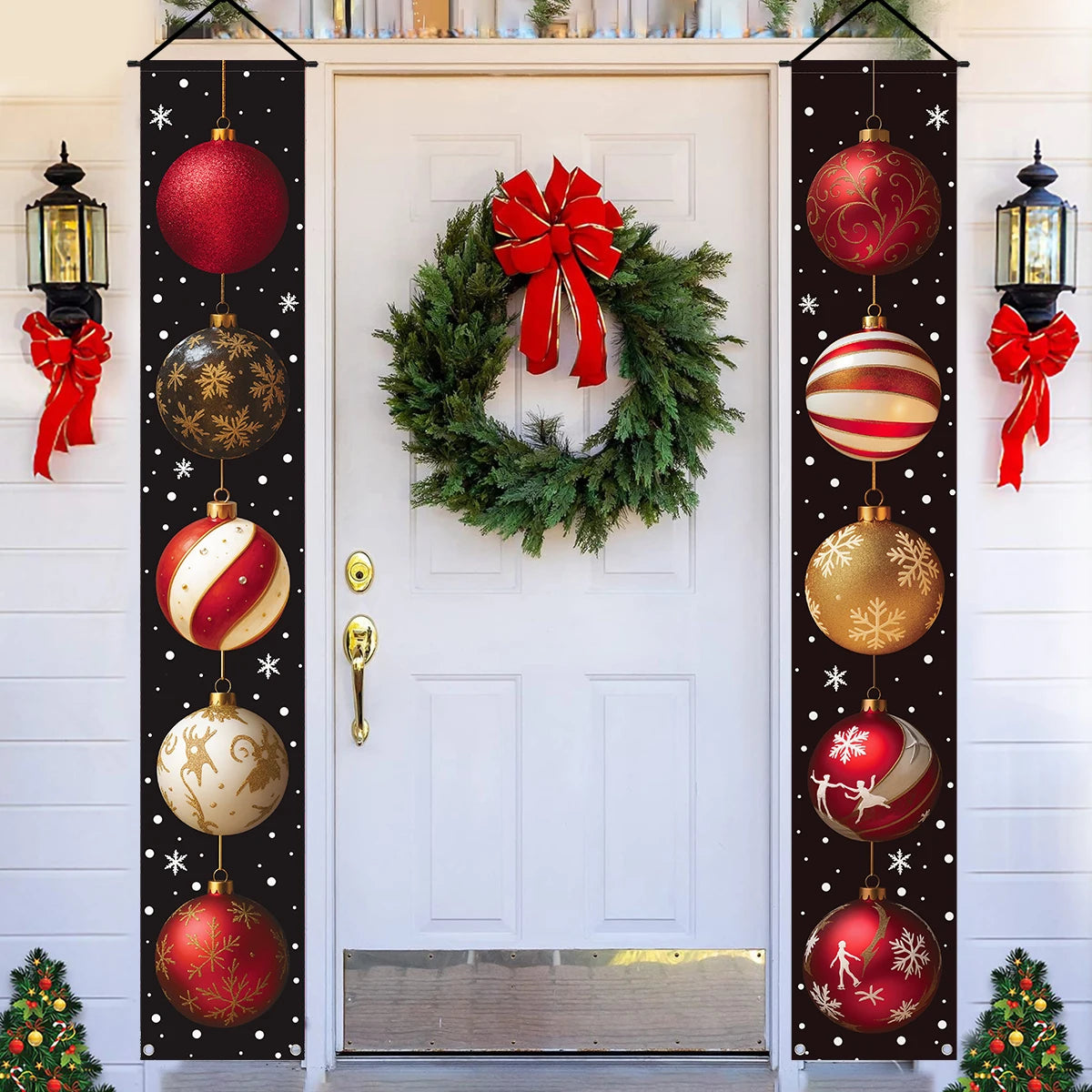 Banner per porta sospeso di Natale Decorazione di buon Natale per la casa 2025 Decorazione della porta di Natale Navidad Notal Noel Ornamento di Capodanno 2026