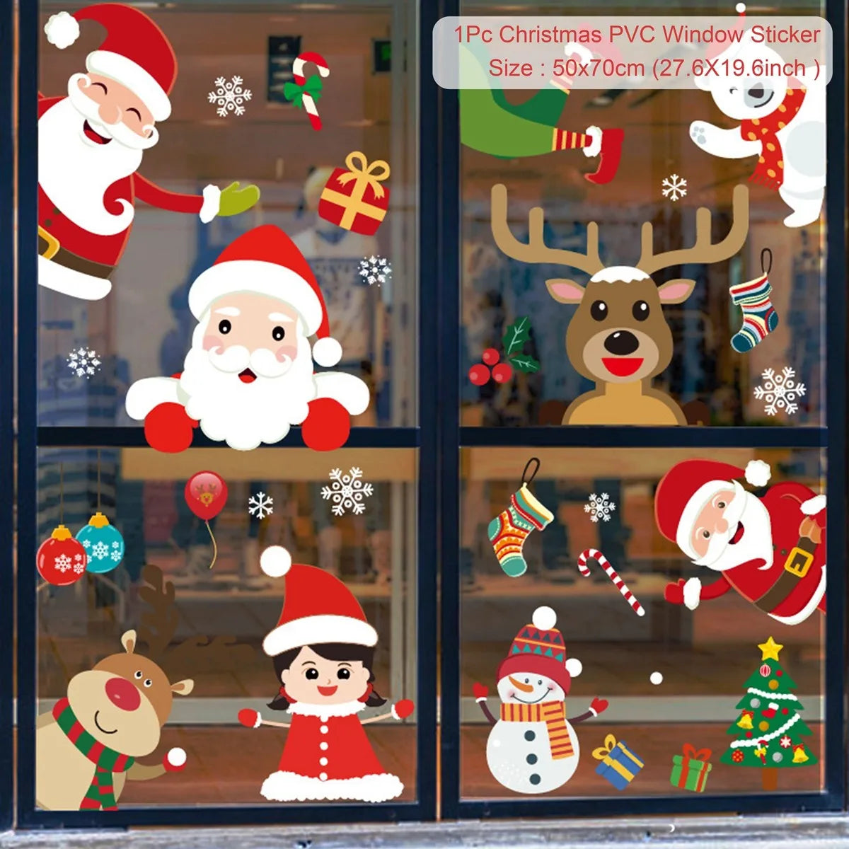 Adesivi per finestre da parete di Natale Sposare decorazioni natalizie per la casa 2024 Ornamenti natalizi Xmas Navidad Regalo Capodanno 2025