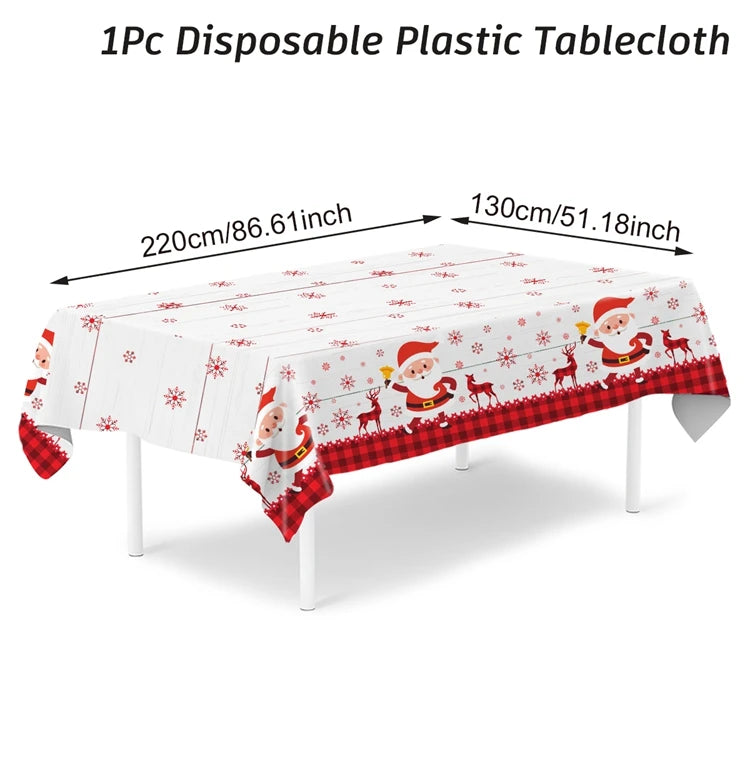 Natale Babbo Natale Tovaglia Buon Natale Decorazioni per la casa 2025 Navidad Noel Xmas Table Cover Happy New Year Gifts