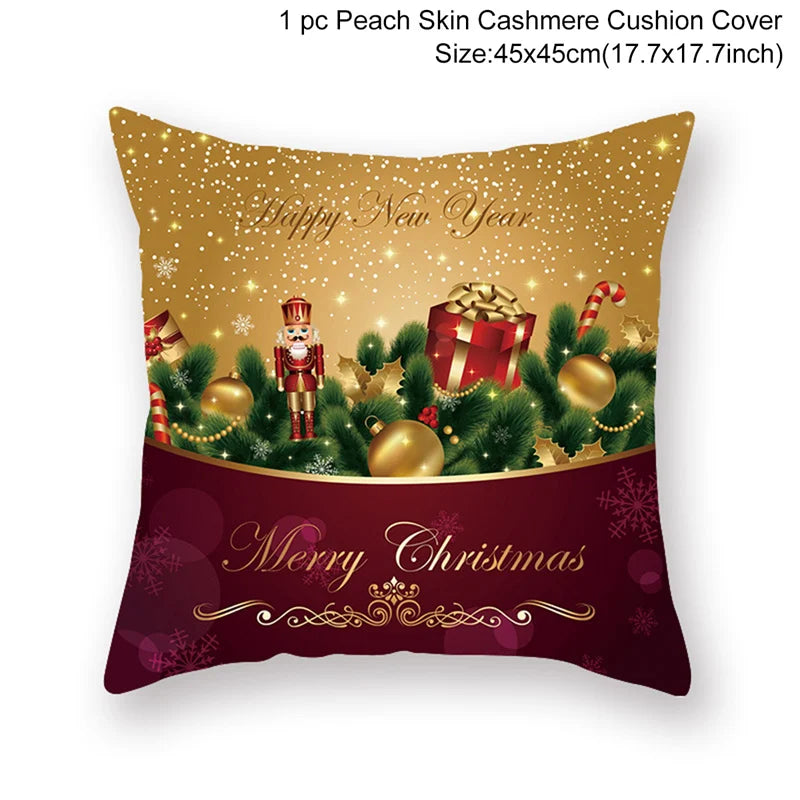 45cm Copricuscino di Natale Federa 2025 Decorazioni natalizie per la casa Ornamento Natale Capodanno Decorazioni natalizie 2025 Noel